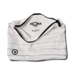 ALOHA-Mid Pouch | Platinum Shibori Stripe -Funktion One Style ALOHA MidPouch PlatinumShiboriStripe Open