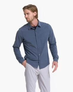 Long Sleeve Bridge Button Down | Azure -Funktion One Style V1002AZR 2581