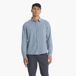 Long Sleeve Bridge Button Down | Light Cloud 10 Long Sleeve Bridge Button Down | Light Cloud -Funktion One Style V1002LCL 00147