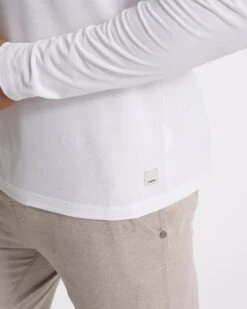 Long Sleeve Current Tech Tee | White -Funktion One Style V1003WHT SP23 M ECOMM TOPS FULL 0806 1X1 0cd59237 8e57 4b78 9152 389346cdb4eb