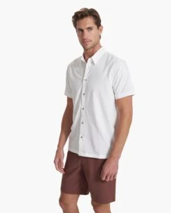 Short Sleeve Manhattan Button Down | White -Funktion One Style V1024WHT SP23 M ECOMM TOPS DETAIL 1460 1X1 4662fbfd e1b7 4d5e af17 dcdc118259d8