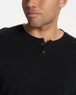 Long-Sleeve Ever Henley | Black -Funktion One Style V108BLK 4