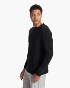 Long-Sleeve Ever Henley | Black -Funktion One Style V108BLK 5