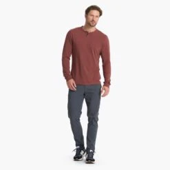 Long-Sleeve Ever Henley | Cedar -Funktion One Style V108CED 00851