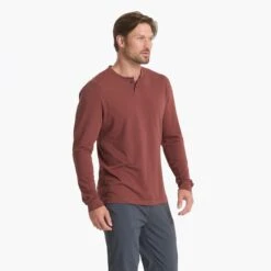 Long-Sleeve Ever Henley | Cedar -Funktion One Style V108CED 00886