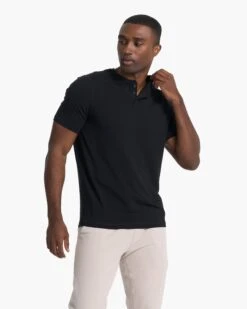 Short-Sleeve Ever Henley | Black -Funktion One Style V165BLK 2