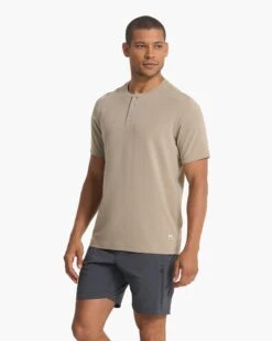 Short Sleeve Ever Henley | Gravel -Funktion One Style V165GRV SP23 M ECOMM TOPS TOP 2773 1x1 692b55b8 0f45 4dd5 ac7d ec88193d9621