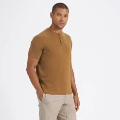 Short-Sleeve Ever Henley | Tobacco -Funktion One Style V165TOB 2