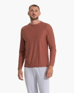 Long Sleeve Strato Tech Tee | Copper Heather -Funktion One Style V178HCO SP23 M ECOMM TOPS TOP 3695 1X1 1b8235c1 d8e2 495b af50 fec6295abbb0