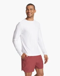 Long Sleeve Strato Tech Tee | White -Funktion One Style V178WHT FA23 M ECOMM TOPS FRONT TOPS 3