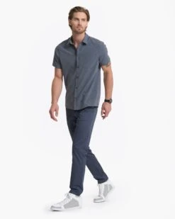 Short-Sleeve Bridge Button Down | Charcoal Arrows -Funktion One Style V184CHA FA22 M ECOMM 0532