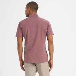 Short-Sleeve Bridge Button Down | Terracotta Bird -Funktion One Style V184TBI 3