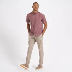 Short-Sleeve Bridge Button Down | Terracotta Bird -Funktion One Style V184TBI 4 FlagRemoved