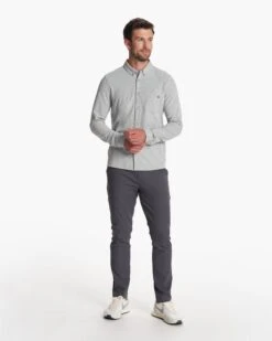 Long-Sleeve Ace Button-Down | Light Grey -Funktion One Style V185LTG 4
