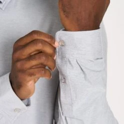 Long Sleeve Strato Button-Down | Platinum Heather -Funktion One Style V192HPT 6 93266fa4 ff4f 41a6 b9c6 51111c222f19