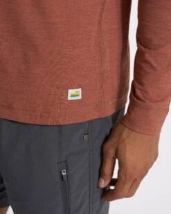 Long Sleeve Ease Performance Henley | Copper Heather -Funktion One Style V194HCO SP23 M ECOMM TOPS DETAIL 3469 1x1 d1bb5b39 325e 4b4d bc89 ffd0966f8284