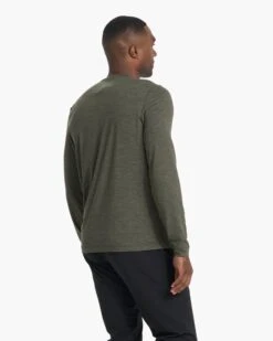 Long-Sleeve Ease Performance Henley | Oregano Heather -Funktion One Style V194HOR 03004