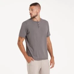 Short-Sleeve Ever Henley | Smoke -Funktion One Style V199FOG 1666