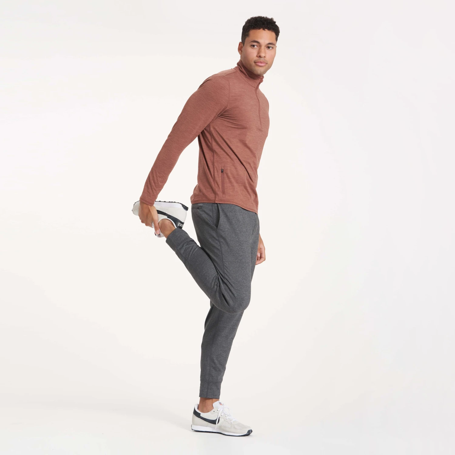 Ease Performance Half Zip | Dark Terracotta Heather 8 Ease Performance Half Zip | Dark Terracotta Heather - Image 6