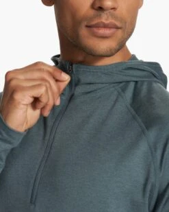 Ponto Performance Half Zip Hoodie | Lake Heather -Funktion One Style V244HLK FA23 M ECOMM fleece DETAIL 7