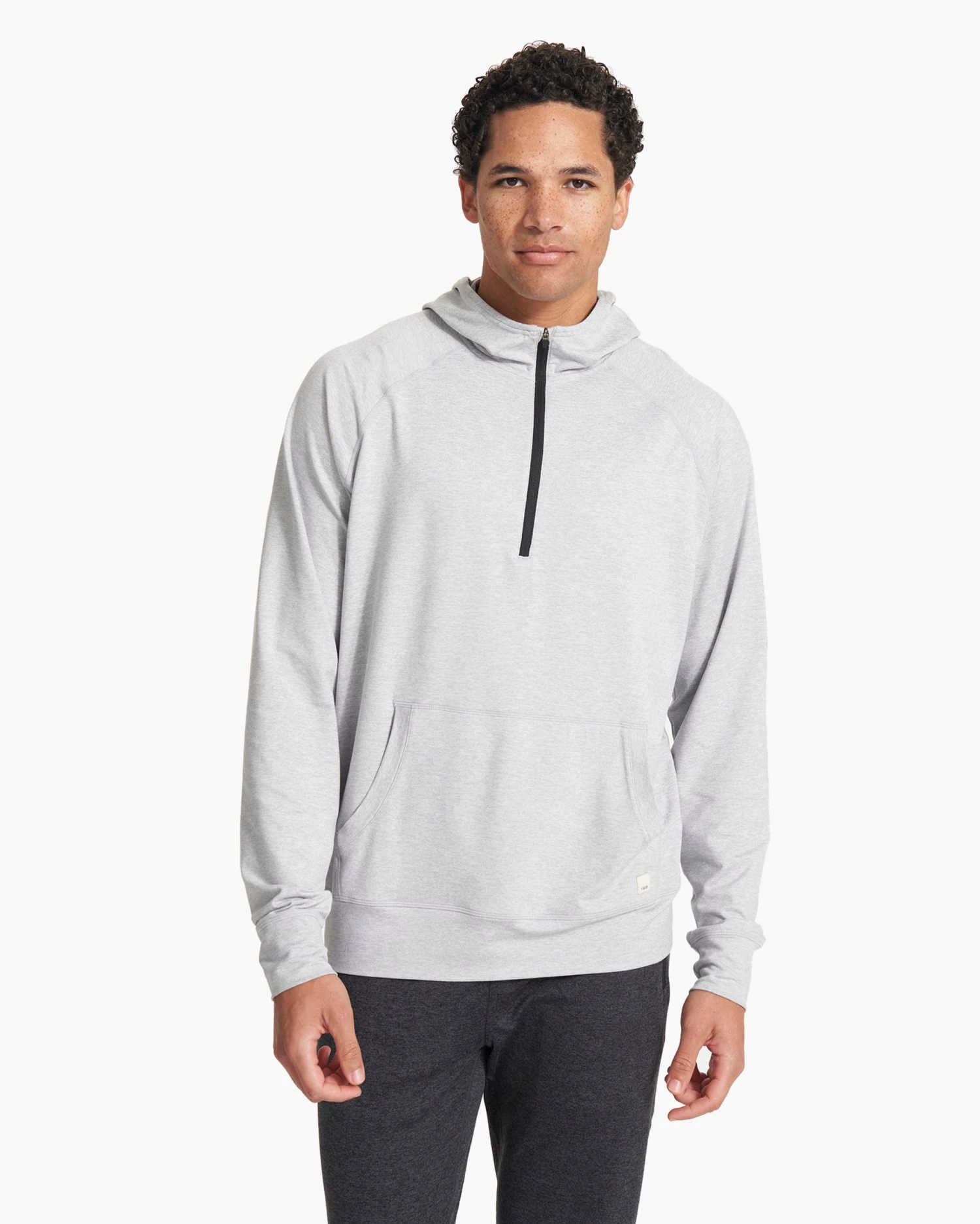 Ponto Performance Half Zip Hoodie | Platinum Heather 4 Ponto Performance Half Zip Hoodie | Platinum Heather - Image 2
