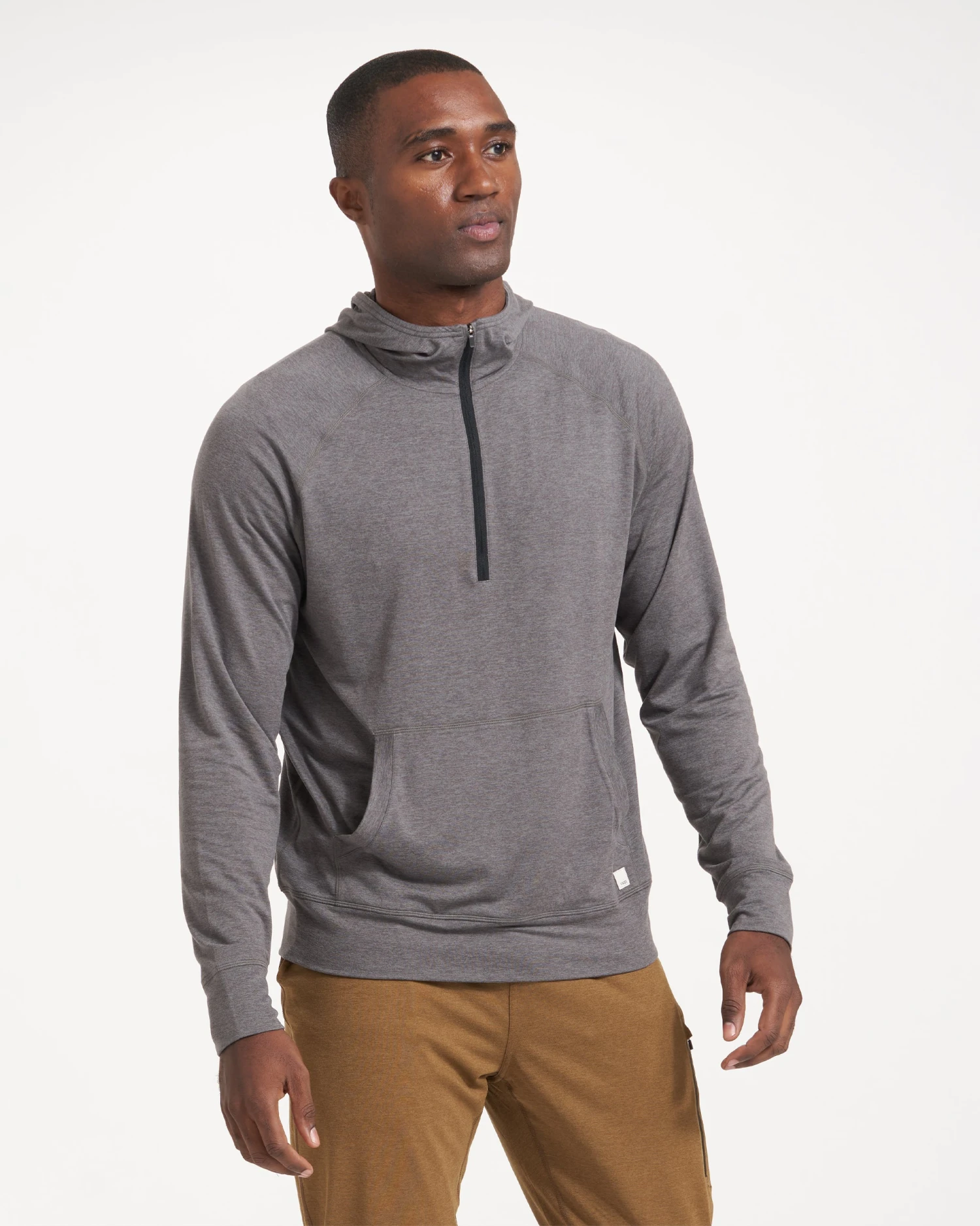 Ponto Performance Half Zip Hoodie | Smoke Heather 4 Ponto Performance Half Zip Hoodie | Smoke Heather - Image 2