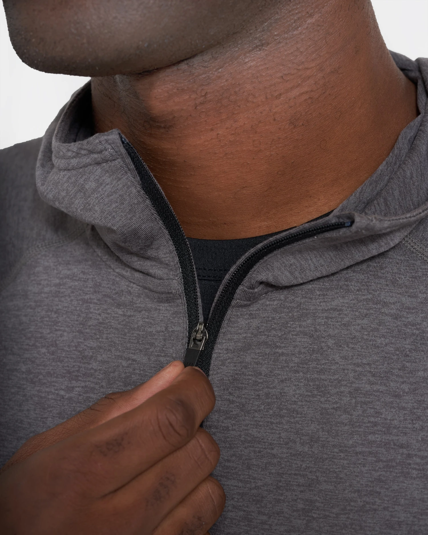 Ponto Performance Half Zip Hoodie | Smoke Heather 6 Ponto Performance Half Zip Hoodie | Smoke Heather - Image 4