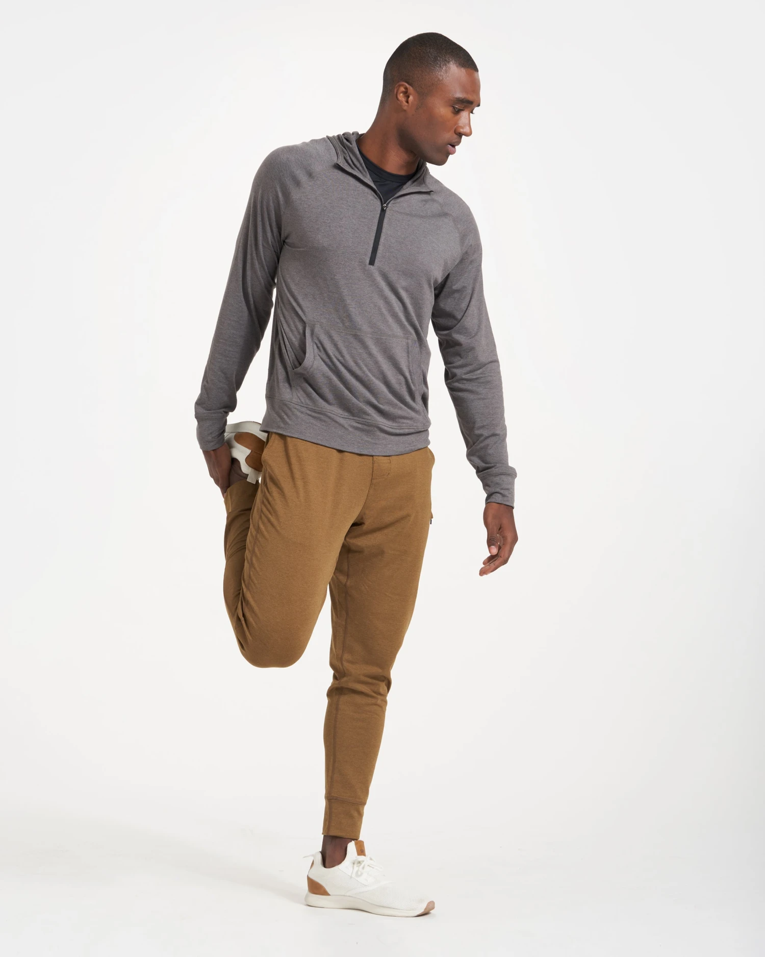 Ponto Performance Half Zip Hoodie | Smoke Heather 8 Ponto Performance Half Zip Hoodie | Smoke Heather - Image 6