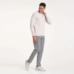 Long-Sleeve Ease Performance Henley | Oyster Heather -Funktion One Style V431GLT 0769