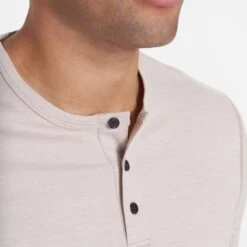 Long-Sleeve Ease Performance Henley | Oyster Heather -Funktion One Style V431GLT 0865