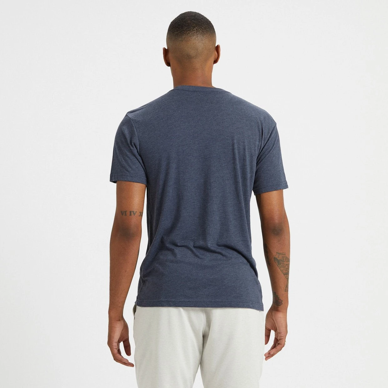 V1 Vuori Wordmark Logo Tee | Navy Heather 5 V1 Vuori Wordmark Logo Tee | Navy Heather - Image 3