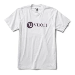 V1 Vuori Wordmark Logo Tee | White / Smoked Plum