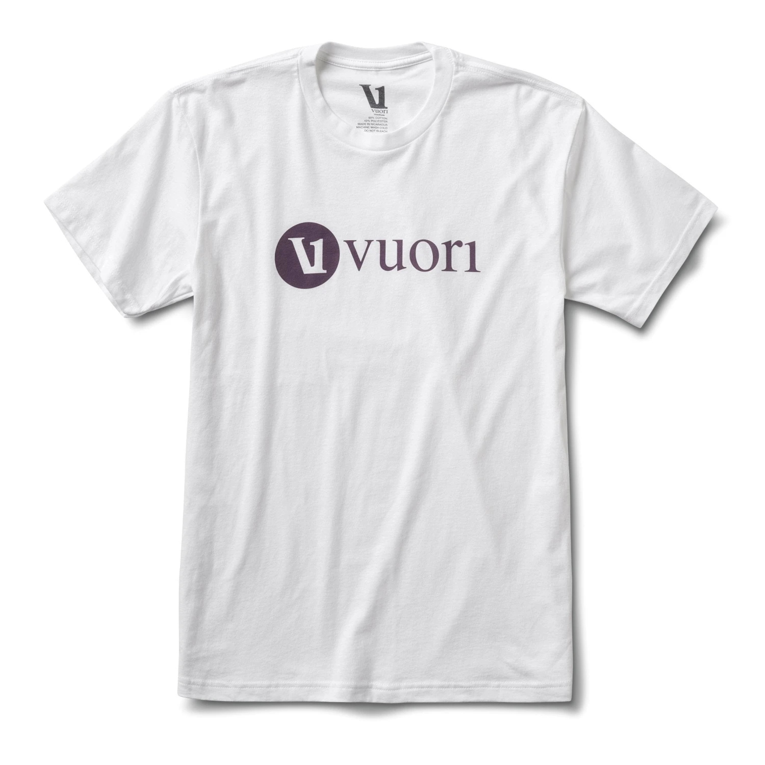V1 Vuori Wordmark Logo Tee | White / Smoked Plum 3 V1 Vuori Wordmark Logo Tee | White / Smoked Plum