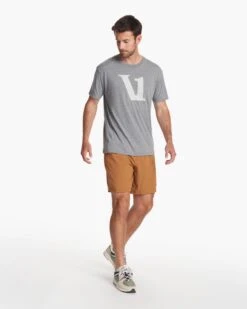 V1 Logo Tee | Heather Grey/White -Funktion One Style V925HGW FA23 M ECOMM printables FULL 3