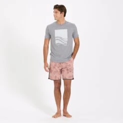 Wave Block Tee | Heather Grey -Funktion One Style V959HTG 3