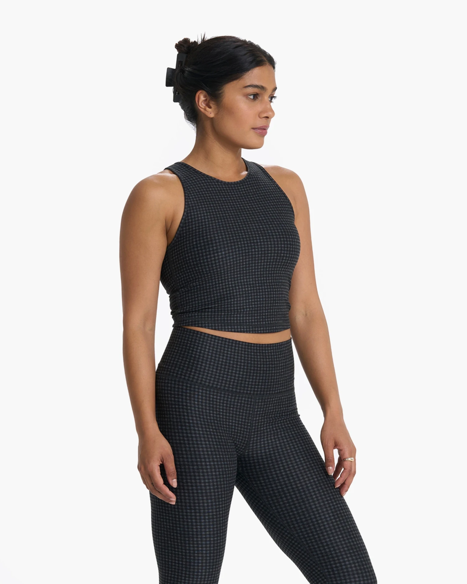 Elevation Plyo Tank | Charcoal Heather Gingham 4 Elevation Plyo Tank | Charcoal Heather Gingham - Image 2