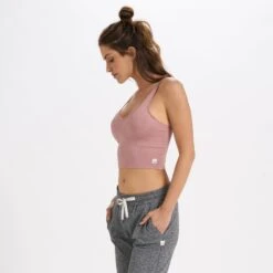 Halo Performance Crop | Burnt Clay Heather