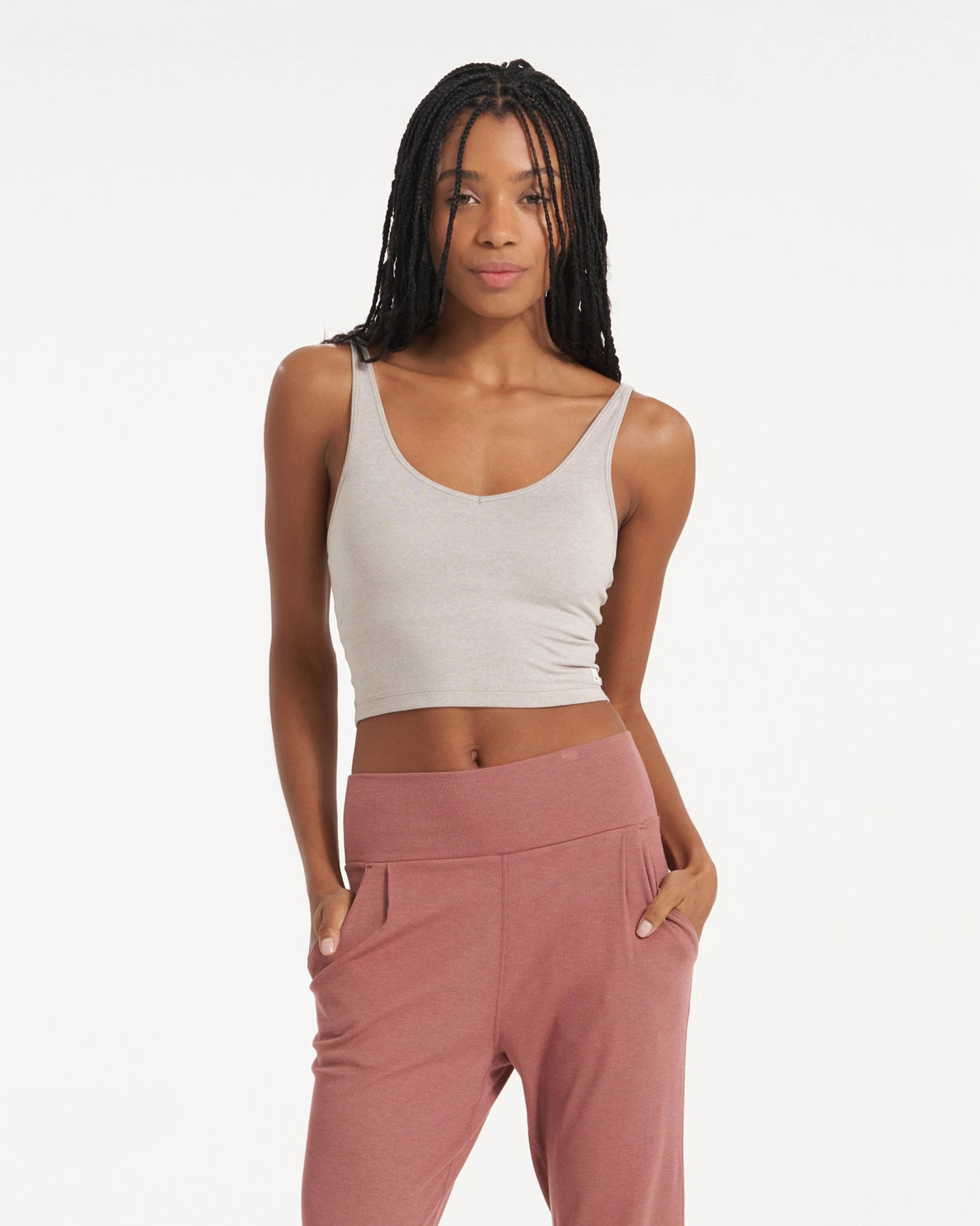 Halo Performance Crop | Oyster Heather 3 Halo Performance Crop | Oyster Heather