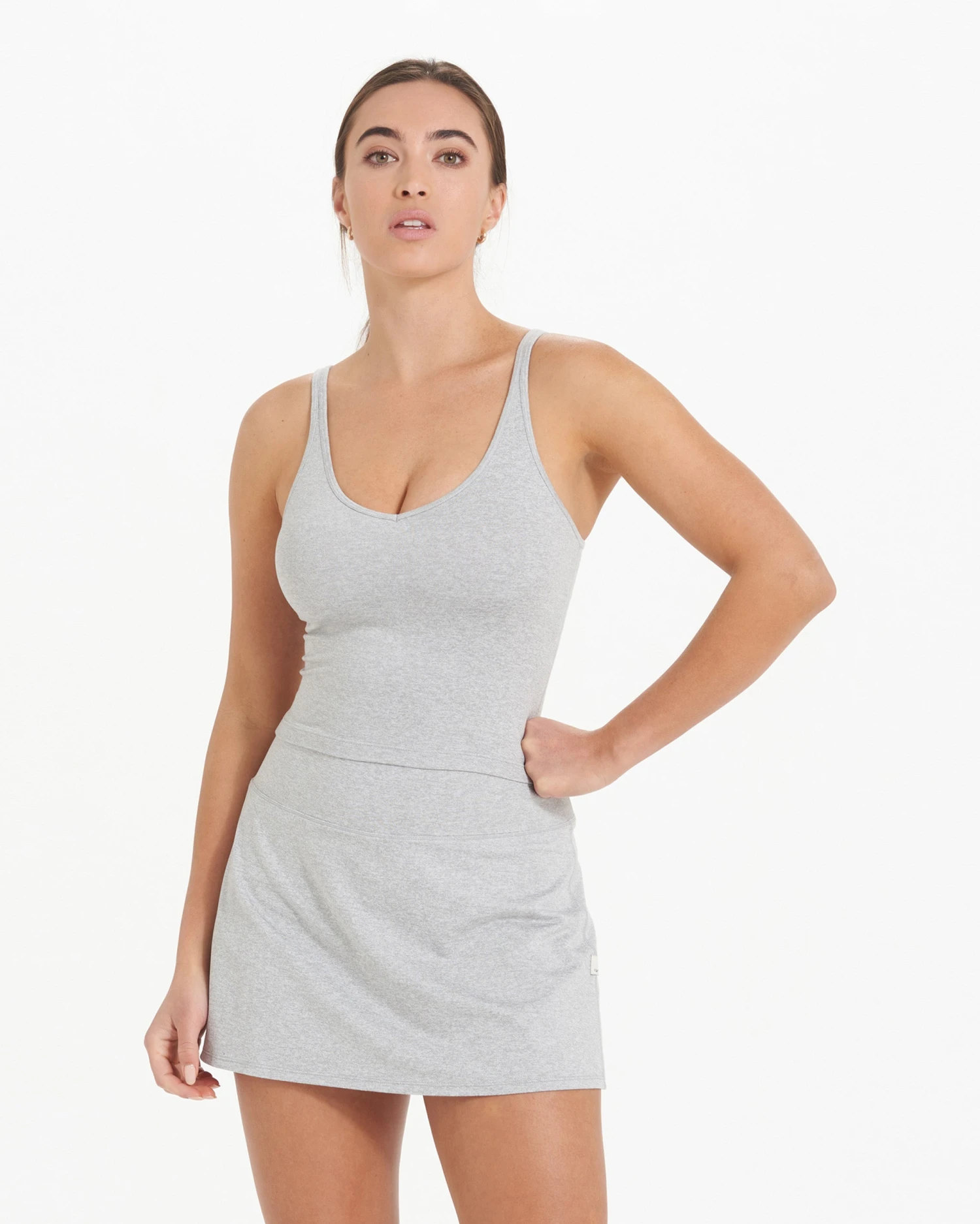 Halo Performance Crop | Pale Grey Heather 3 Halo Performance Crop | Pale Grey Heather