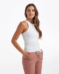 Sunrise High Neck Tank | White