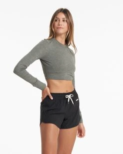Long-Sleeve Lux Crop Tee | Dusty Pine Heather 10 Long-Sleeve Lux Crop Tee | Dusty Pine Heather -Funktion One Style VW1021HDY 01202