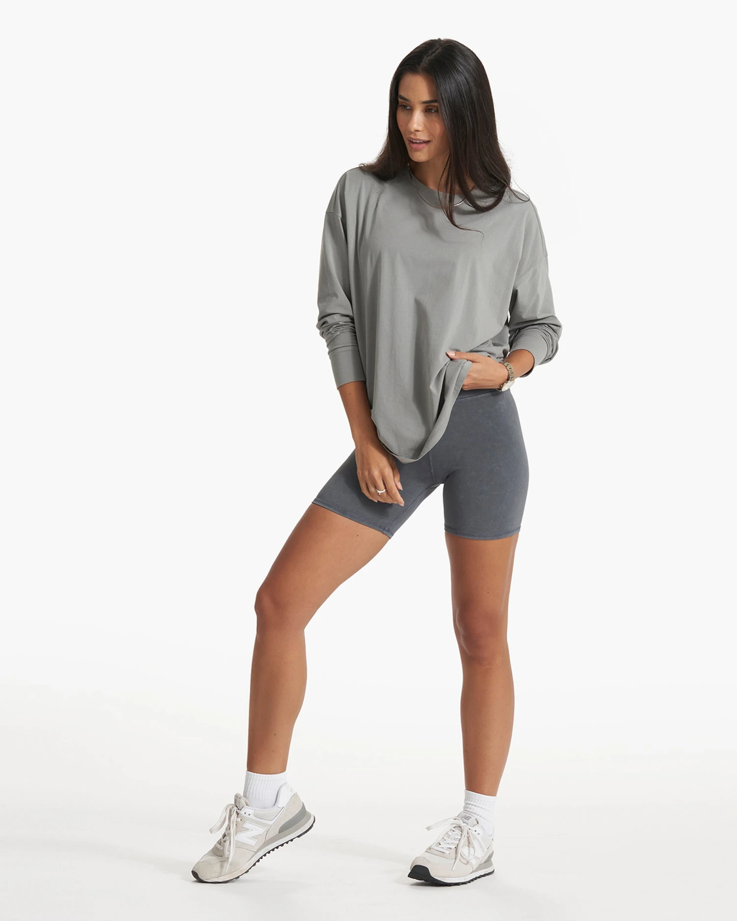 Long Sleeve Feather Tee | Stormy 7 Long Sleeve Feather Tee | Stormy - Image 5