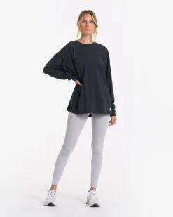 Long-Sleeve Feather Tee | Washed Black 10 Long-Sleeve Feather Tee | Washed Black -Funktion One Style VW1028WBL 02064