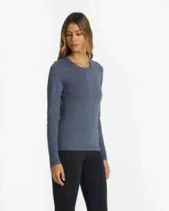 Long-Sleeve Lux Crew | Azure Heather -Funktion One Style VW1038HAZ 1136