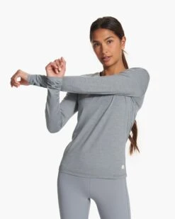 Long Sleeve Lux Crew | Flint Heather