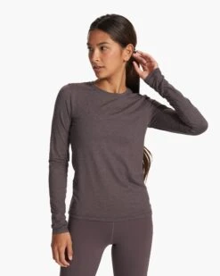Long Sleeve Lux Crew | Plum Heather -Funktion One Style VW1038HPU FA23 W ECOMM TOPS FRONT ALT TOPS 4