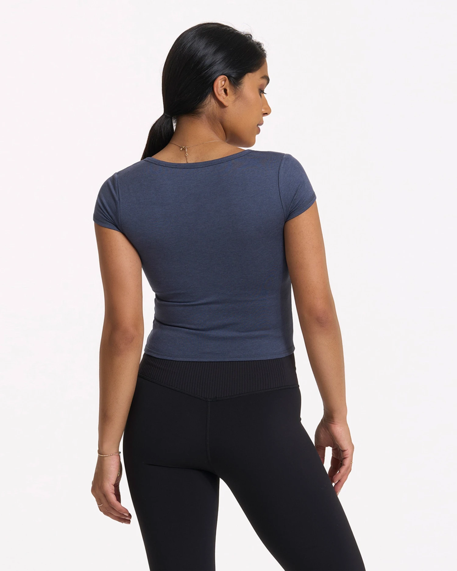 Short Sleeve Halo Crop | Azure Heather 5 Short Sleeve Halo Crop | Azure Heather - Image 3