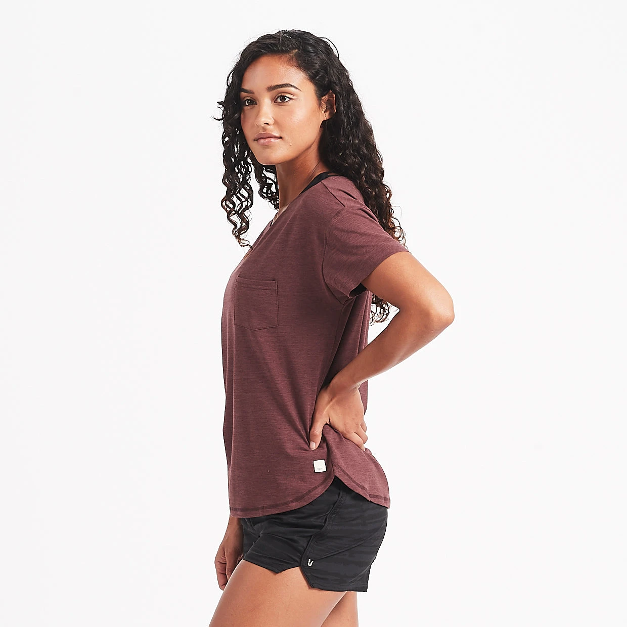 Lux Performance Tee | Fig Heather 4 Lux Performance Tee | Fig Heather - Image 2
