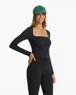 Long-Sleeve Sunrise Square Neck | Black 10 Long-Sleeve Sunrise Square Neck | Black -Funktion One Style VW1076BLK 1598