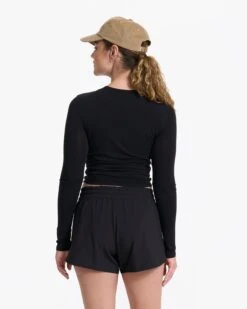 Long-Sleeve Coast Crop Crew | Black -Funktion One Style VW1084BLK 07005